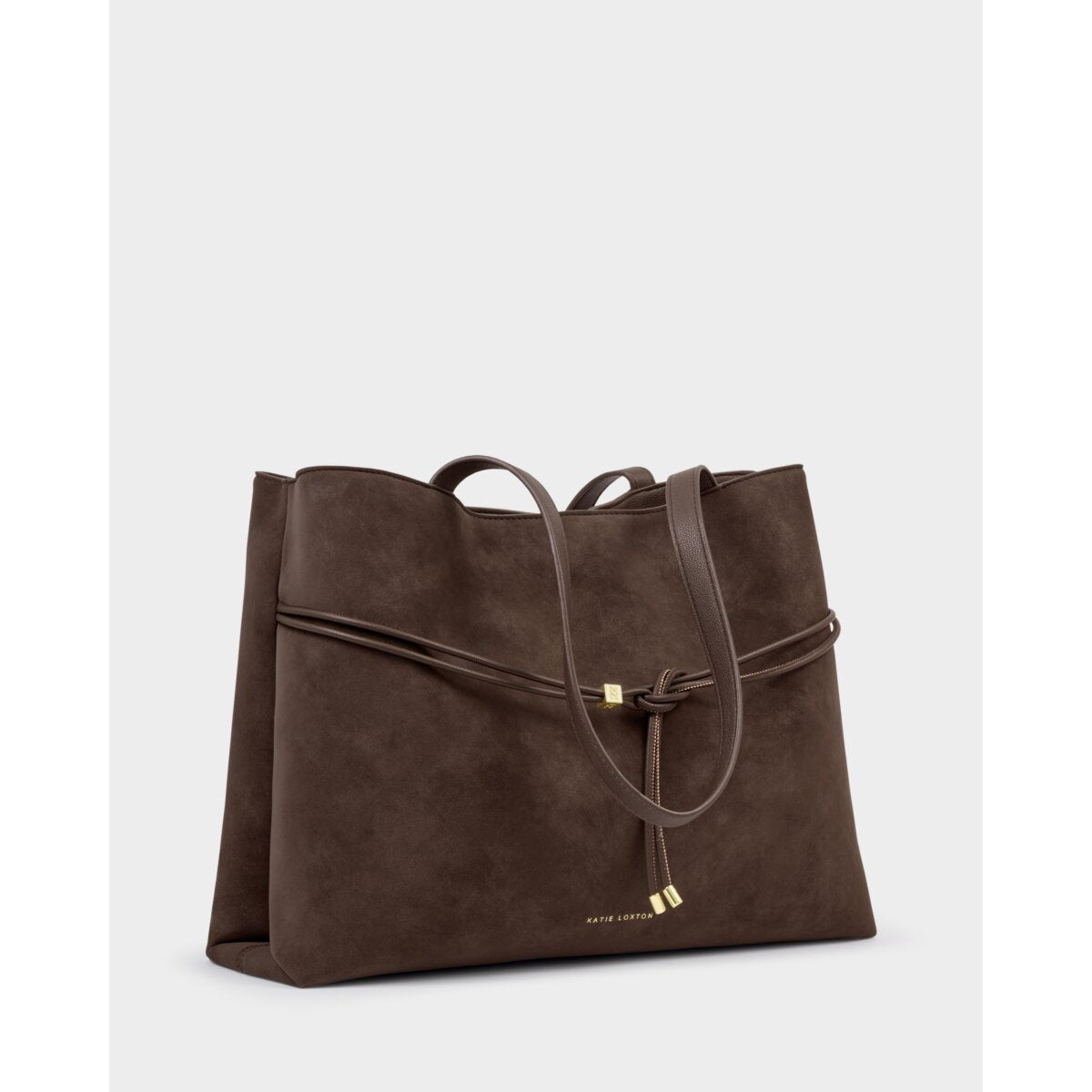 Katie Loxton | Lori Suedette Tote Bag - Bitter Chocolate