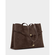 Katie Loxton | Lori Suedette Tote Bag - Bitter Chocolate