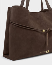 Katie Loxton | Lori Suedette Tote Bag - Bitter Chocolate