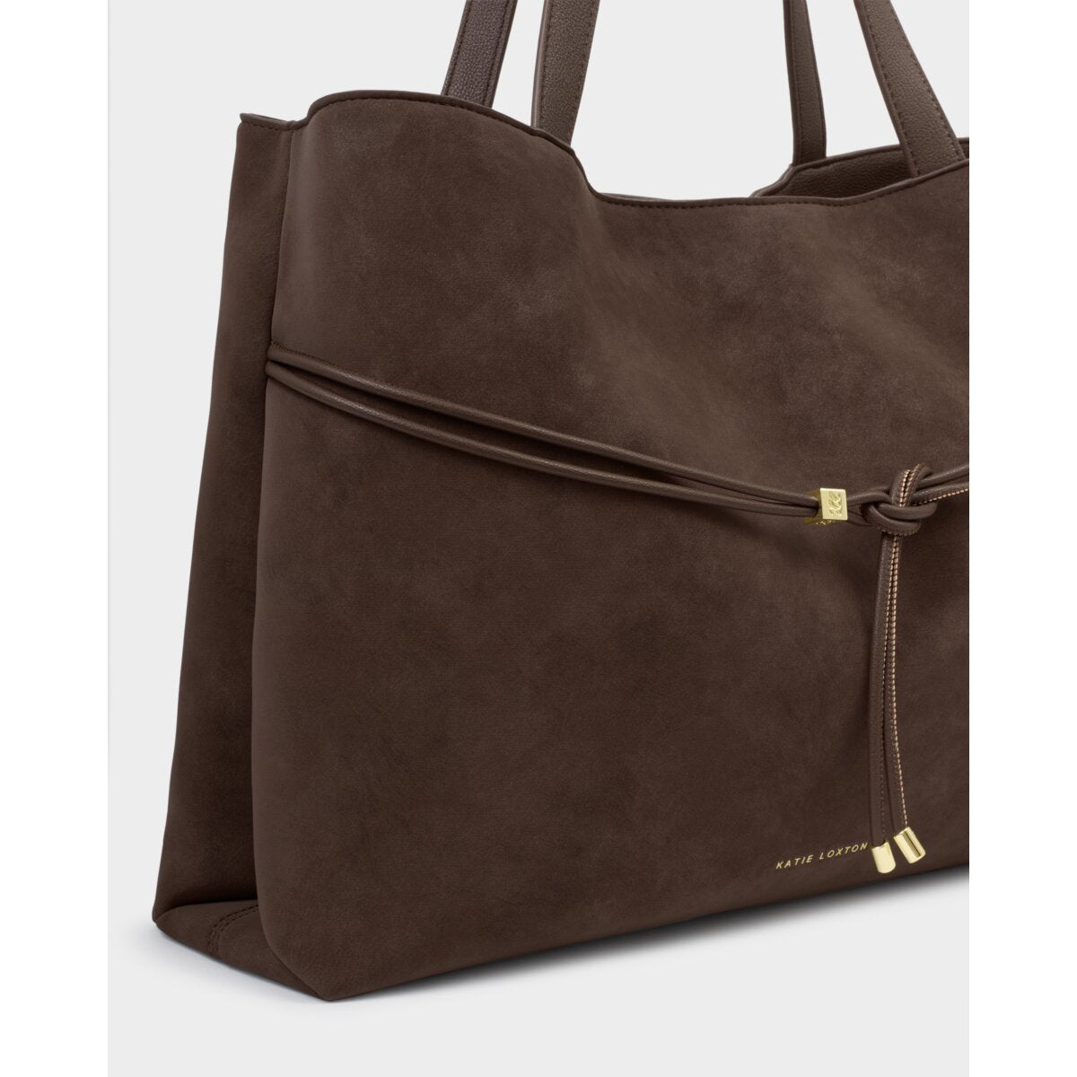 Katie Loxton | Lori Suedette Tote Bag - Bitter Chocolate