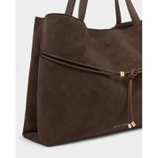 Katie Loxton | Lori Suedette Tote Bag - Bitter Chocolate