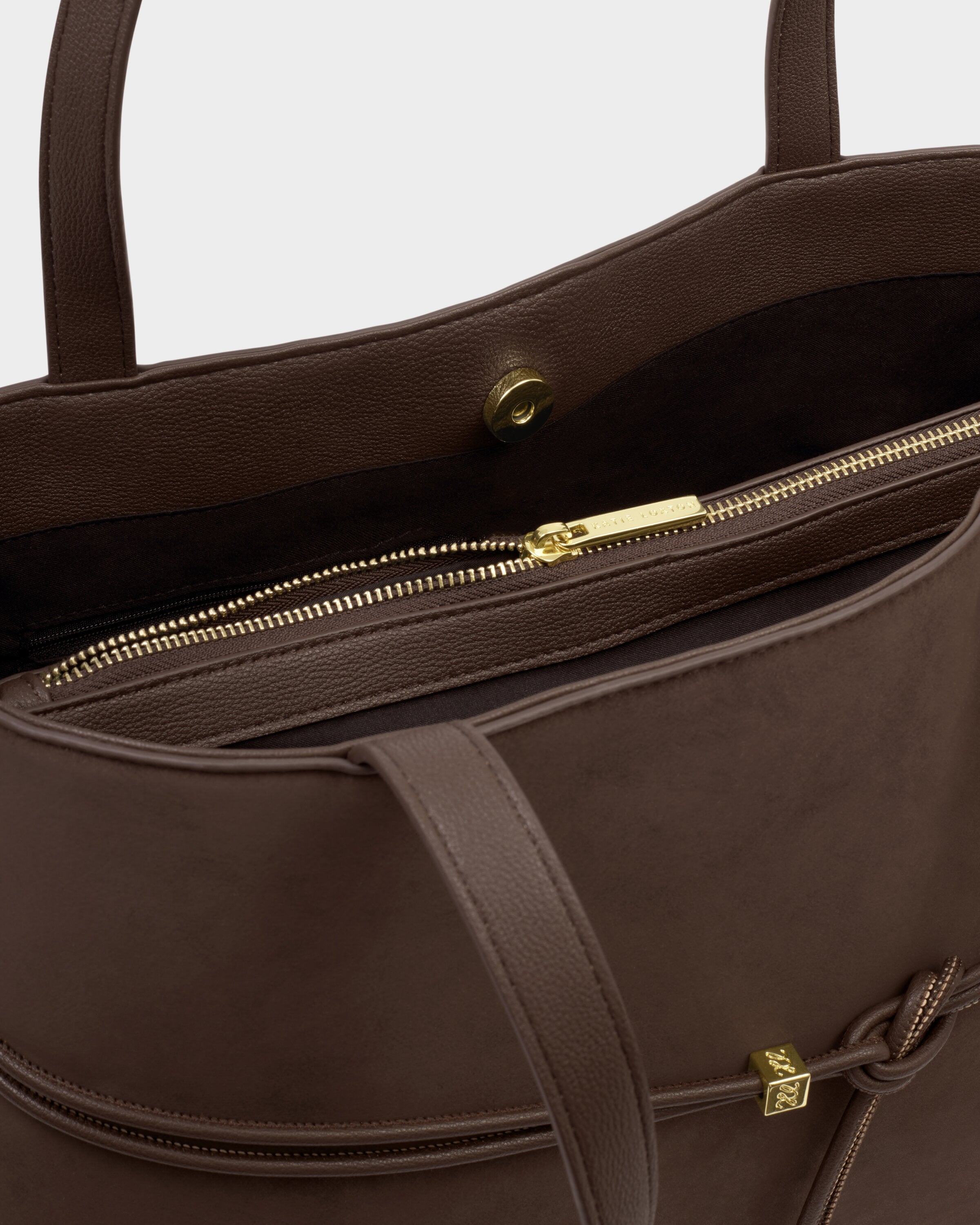 Katie Loxton | Lori Suedette Tote Bag - Bitter Chocolate