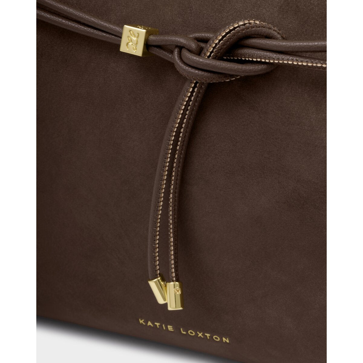 Katie Loxton | Lori Suedette Tote Bag - Bitter Chocolate