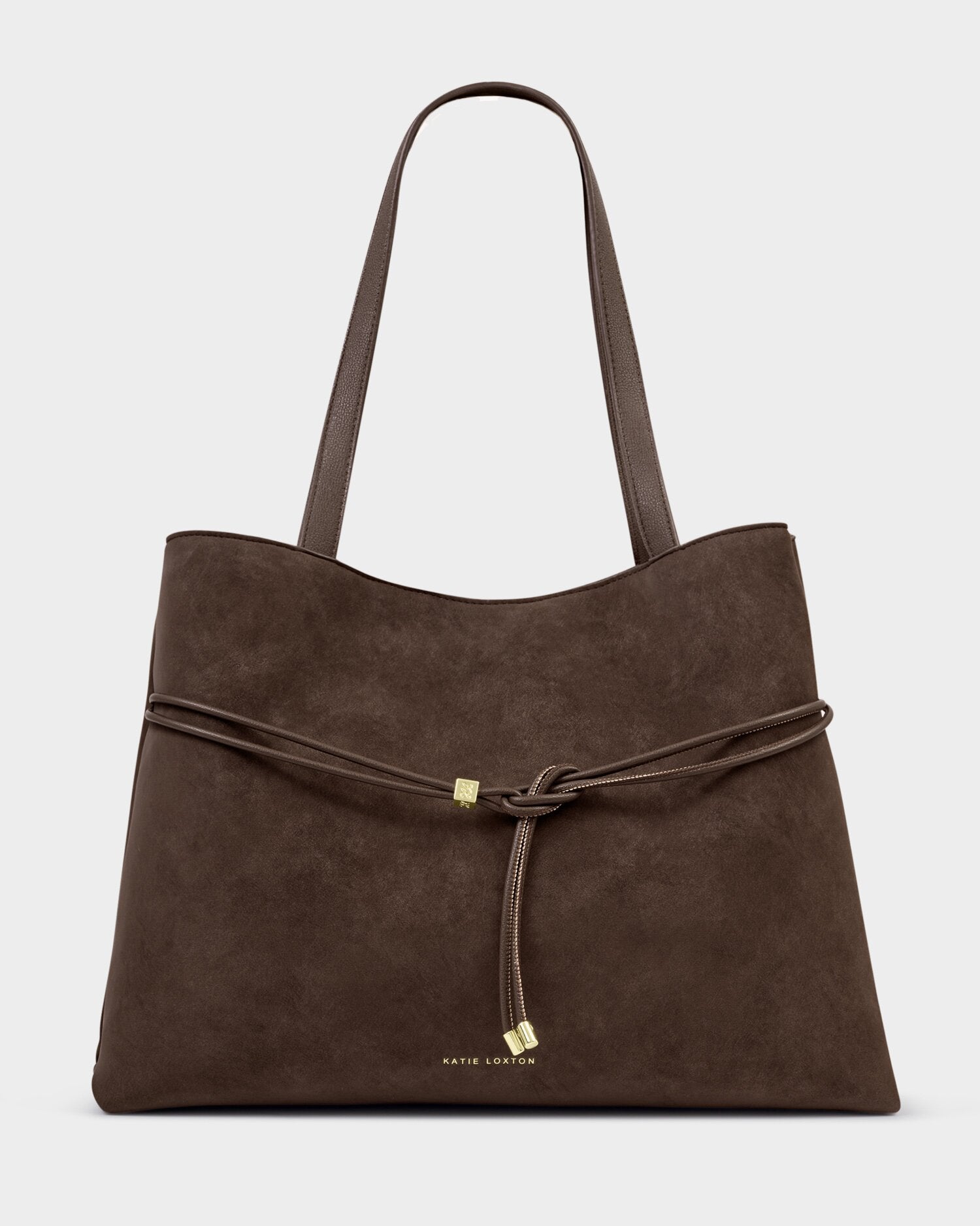 Katie Loxton | Lori Suedette Tote Bag - Bitter Chocolate