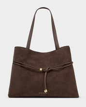 Katie Loxton | Lori Suedette Tote Bag - Bitter Chocolate