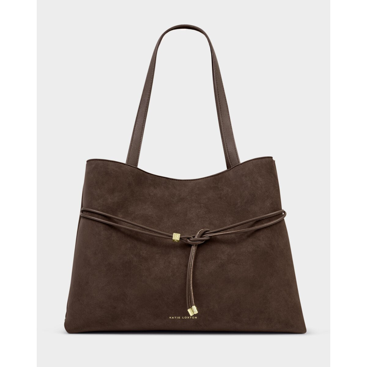 Katie Loxton | Lori Suedette Tote Bag - Bitter Chocolate