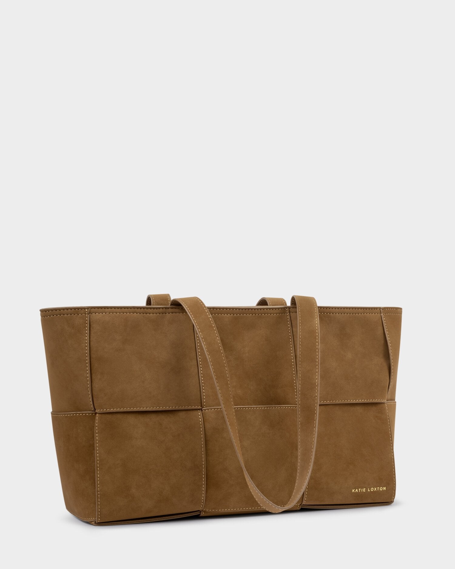Katie Loxton | Taya Woven Suedette Tote - Caramel Suedette