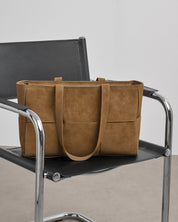 Katie Loxton | Taya Woven Suedette Tote - Caramel Suedette