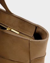 Katie Loxton | Taya Woven Suedette Tote - Caramel Suedette