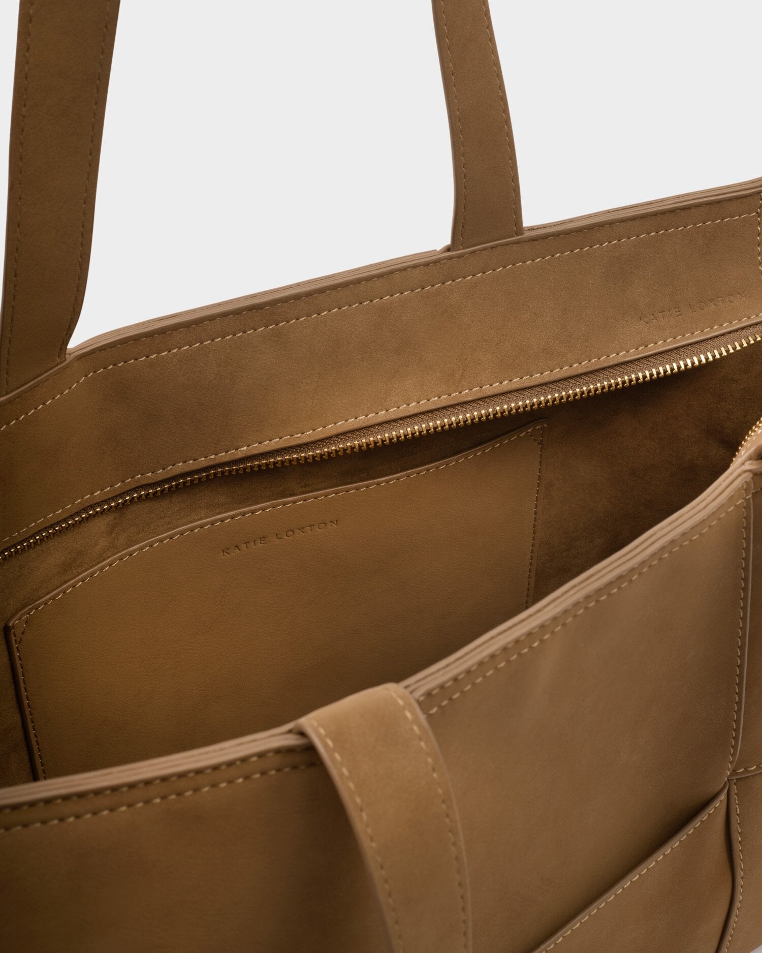 Katie Loxton | Taya Woven Suedette Tote - Caramel Suedette