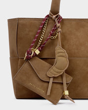 Katie Loxton | Taya Woven Suedette Tote - Caramel Suedette