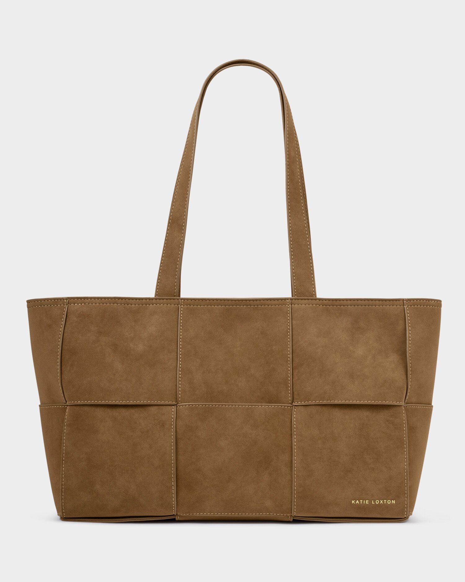 Katie Loxton | Taya Woven Suedette Tote - Caramel Suedette
