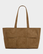 Katie Loxton | Taya Woven Suedette Tote - Caramel Suedette