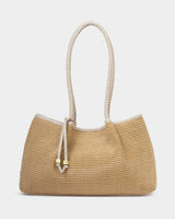 Katie Loxton | Nova Raffia Small Shoulder Tote - Raffia & Oyster