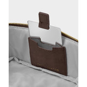 Katie Loxton | Fold Out Mirror Make up Bag - Chocolate Suedette