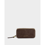 Katie Loxton | Fold Out Mirror Make up Bag - Chocolate Suedette