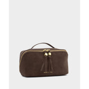 Katie Loxton | Soho medium Make Up / Wash Bag - Chocolate Suedette