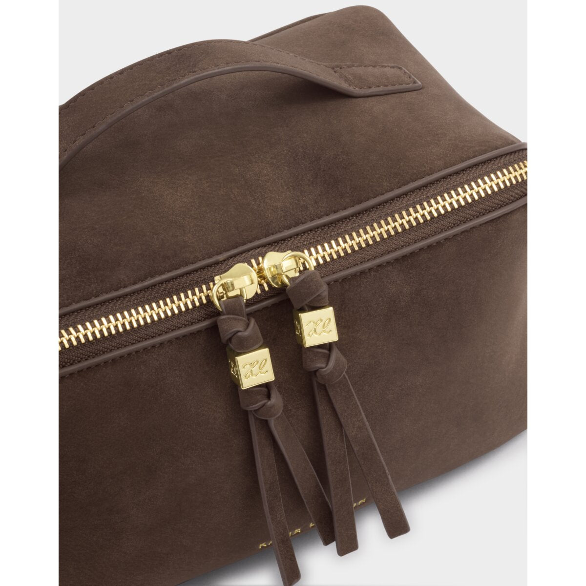 Katie Loxton | Soho medium Make Up / Wash Bag - Chocolate Suedette