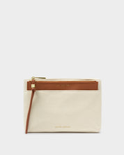 Katie Loxton | Travel Duo Pouch - Canvas & Cognac