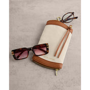 Katie Loxton | Duo Sunglasses Case - Canvas & Cognac