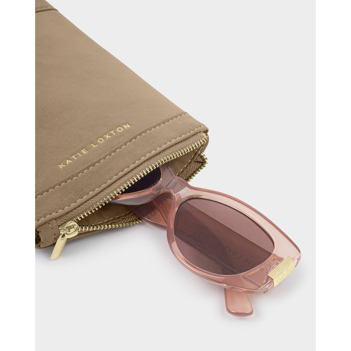 Katie Loxton | Duo Sunglasses Case - Taupe Suedette