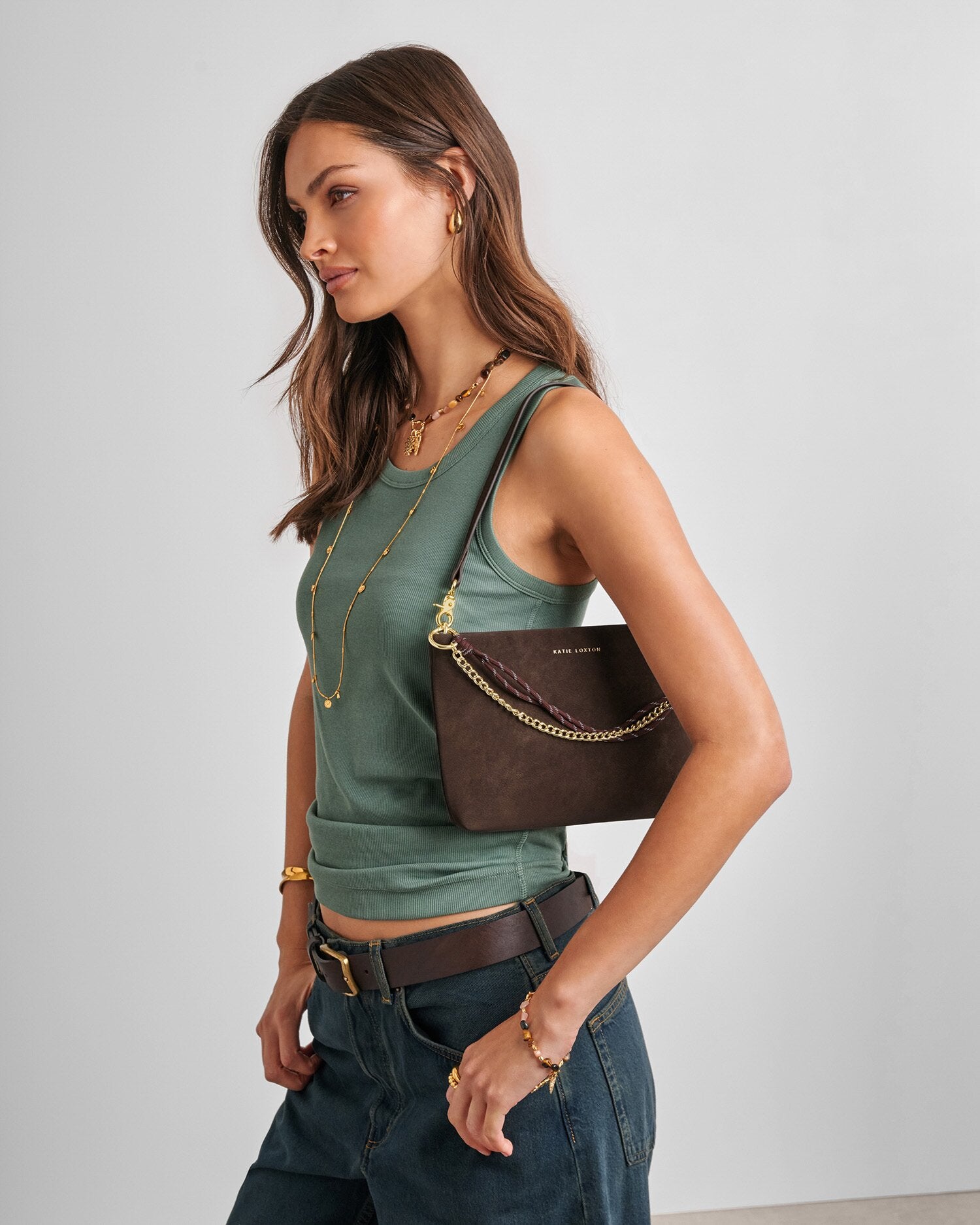 Katie Loxton | Cord Small Shoulder Bag - Bitter Chocolate