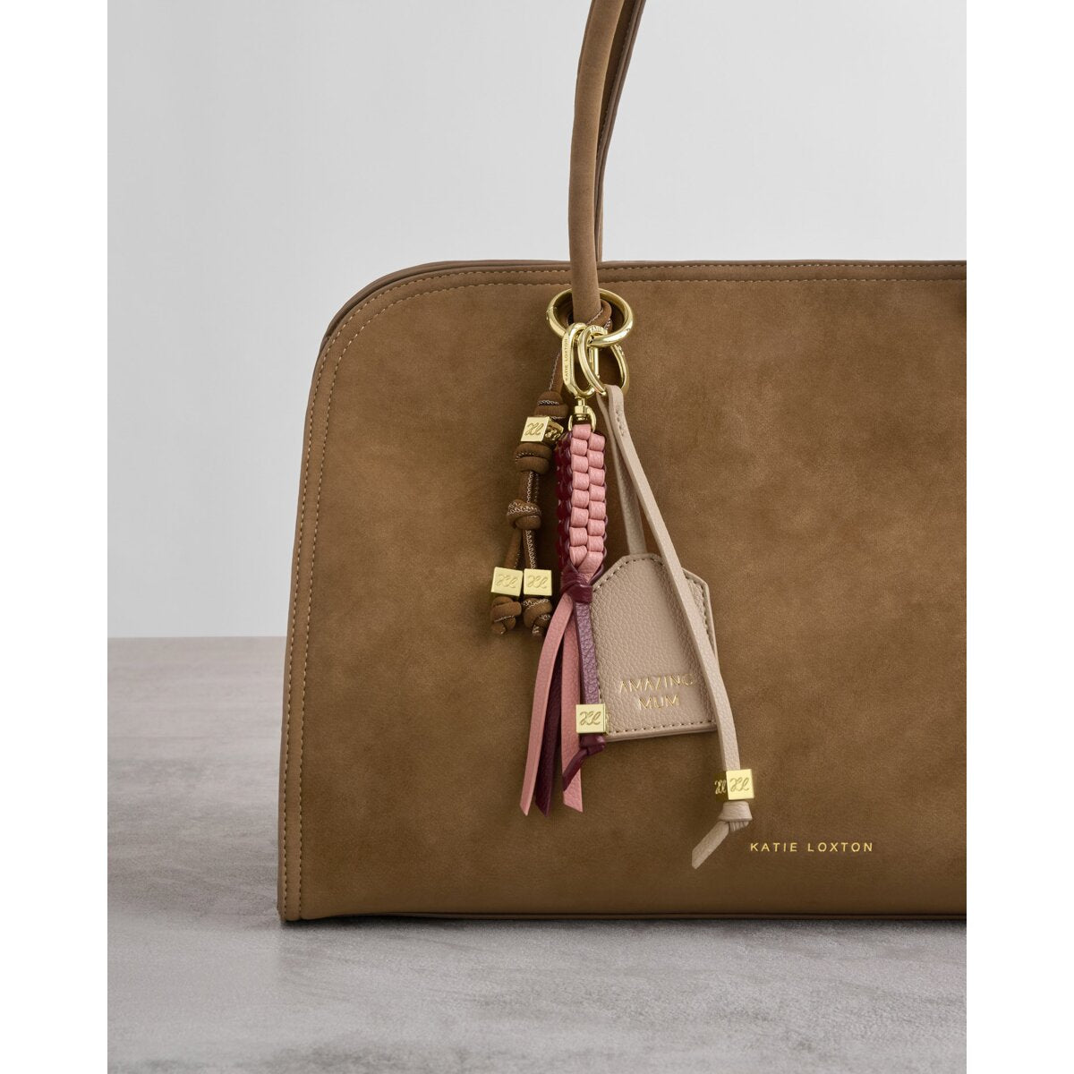 Katie Loxton | Braided Keyring Bag Charm - Rose Pink