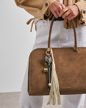 Katie Loxton | Oversized Tassel bag Charm - Chalk Suedette