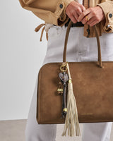 Katie Loxton | Oversized Tassel bag Charm - Chalk Suedette