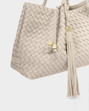 Katie Loxton | Oversized Tassel bag Charm - Chalk Suedette