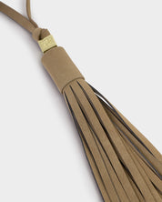 Katie Loxton | Oversized Tassel bag Charm - Taupe Suedette