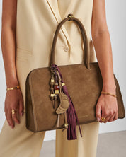 Katie Loxton | Oversized Tassel bag Charm - Cherry Suedette