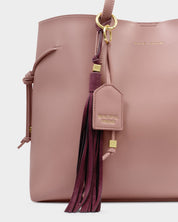Katie Loxton | Oversized Tassel bag Charm - Cherry Suedette
