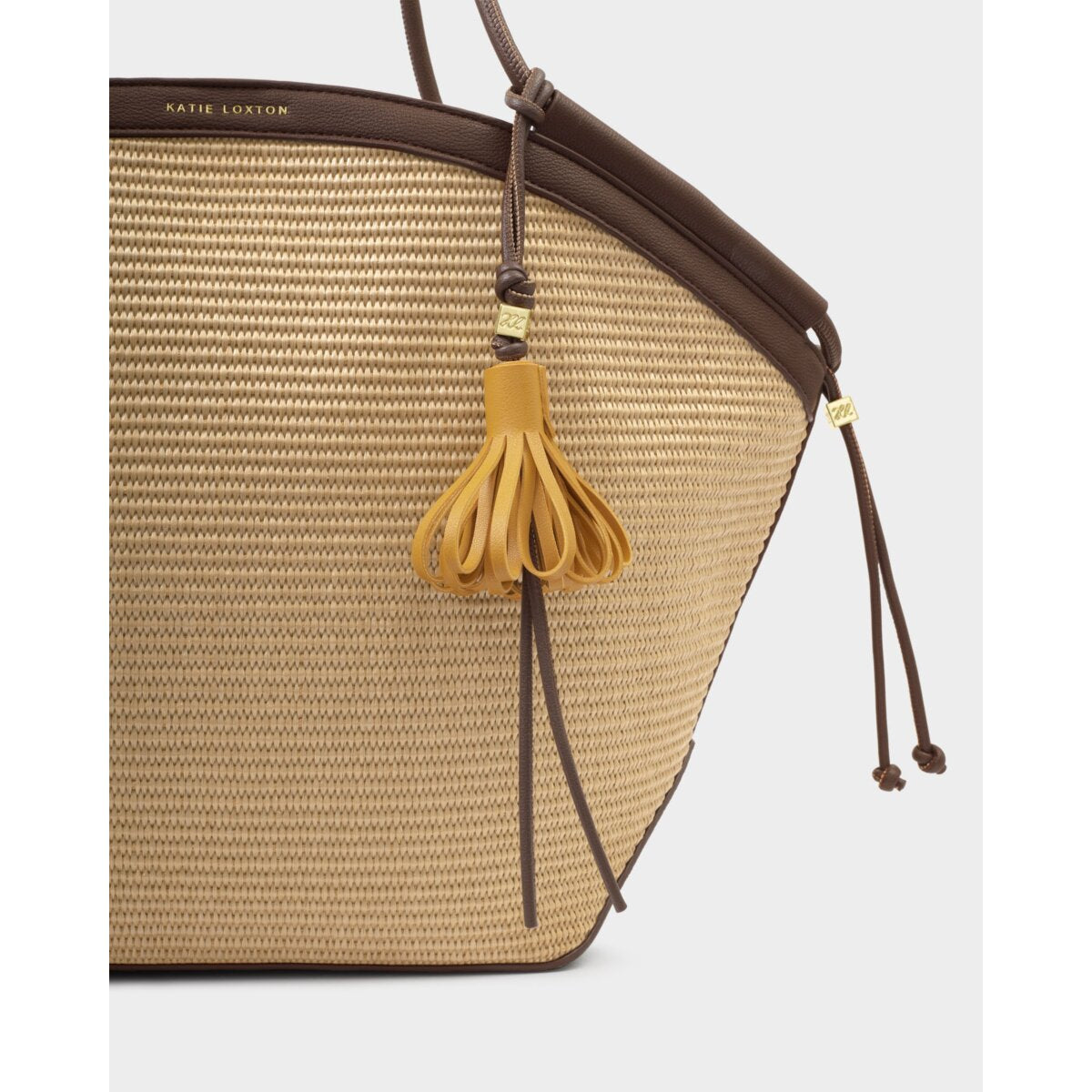 Katie Loxton | Tassel Bag Charm - Bitter Chocolate & Yellow