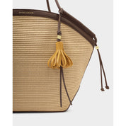 Katie Loxton | Tassel Bag Charm - Bitter Chocolate & Yellow