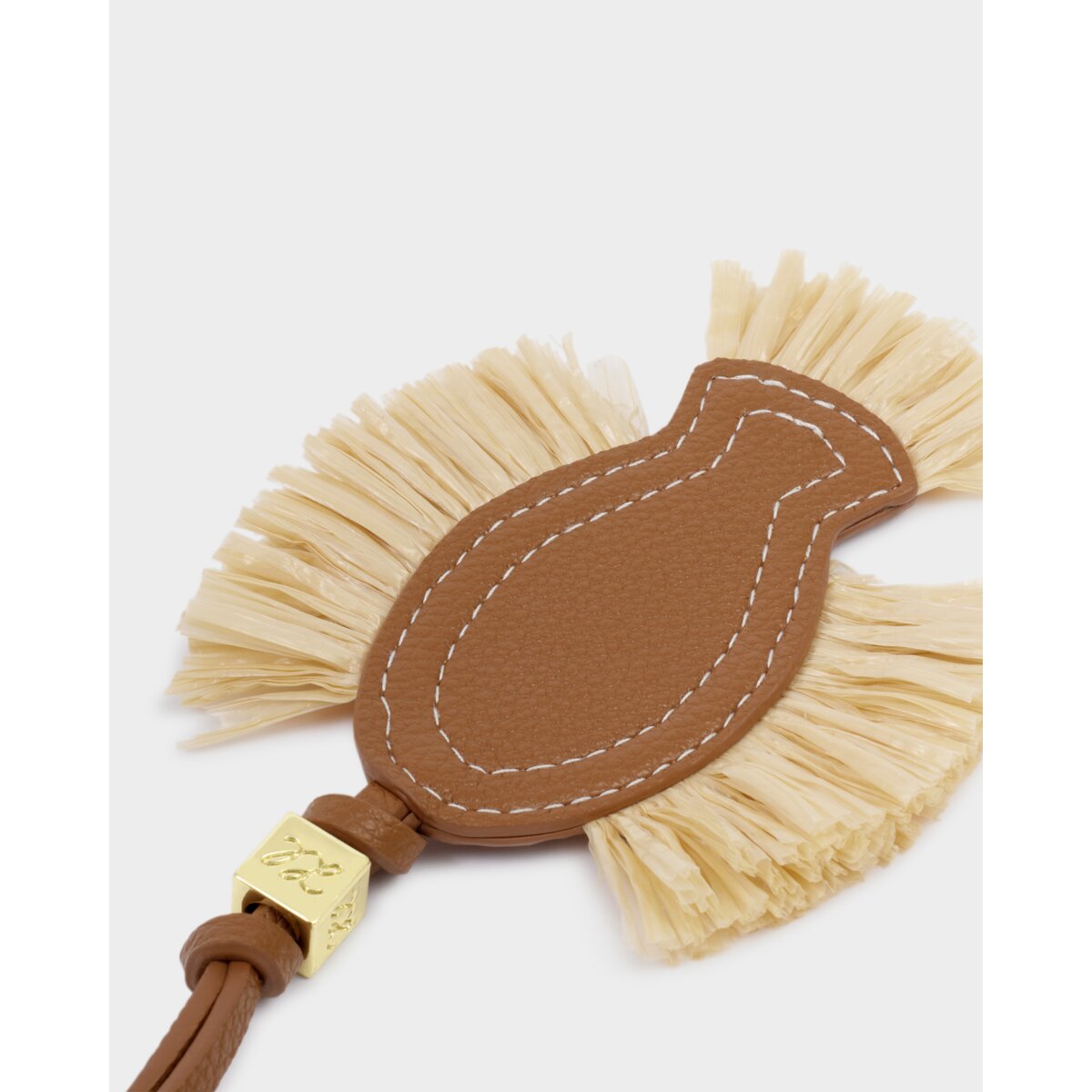 Katie Loxton | Raffia Fish Bag Charm  - Cognac & Raffia