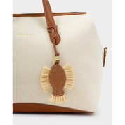 Katie Loxton | Raffia Fish Bag Charm  - Cognac & Raffia