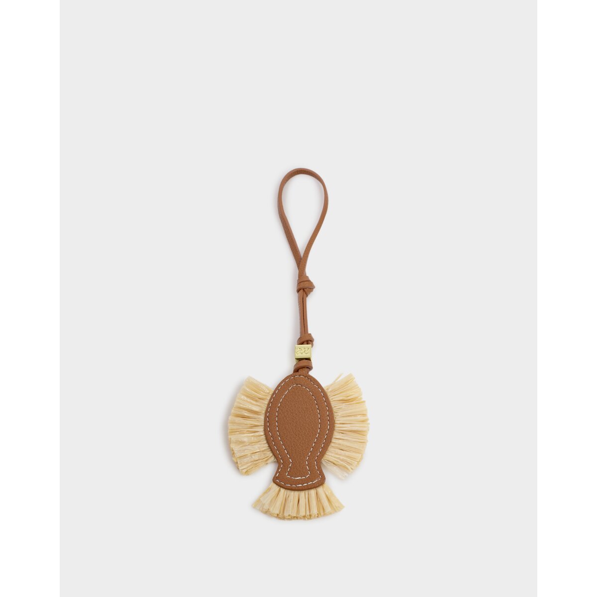 Katie Loxton | Raffia Fish Bag Charm  - Cognac & Raffia
