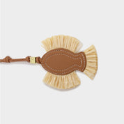 Katie Loxton | Raffia Fish Bag Charm  - Cognac & Raffia