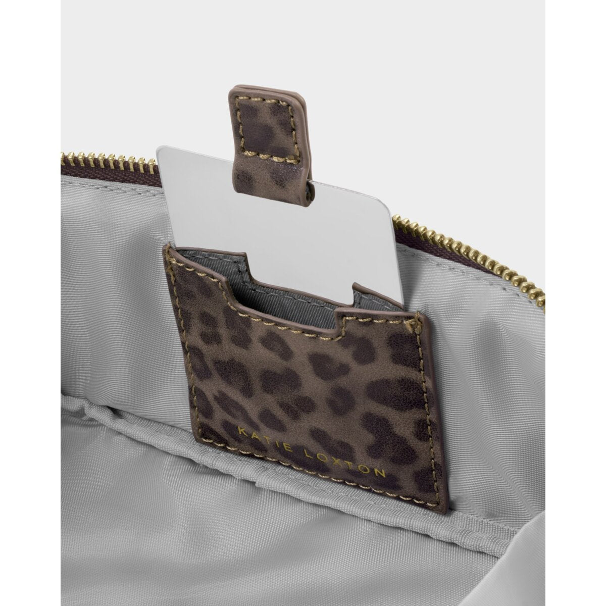 Katie Loxton | Fold Out Mirror Make up Bag - Leopard