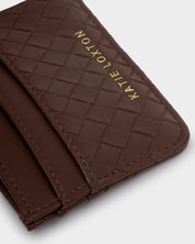 Katie Loxton | Nova Woven Texture Cardholder - Chocolate
