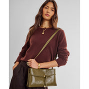 Katie Loxton | Lori Crossbody bag - Deep Olive patent
