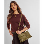 Katie Loxton | Lori Crossbody bag - Deep Olive patent
