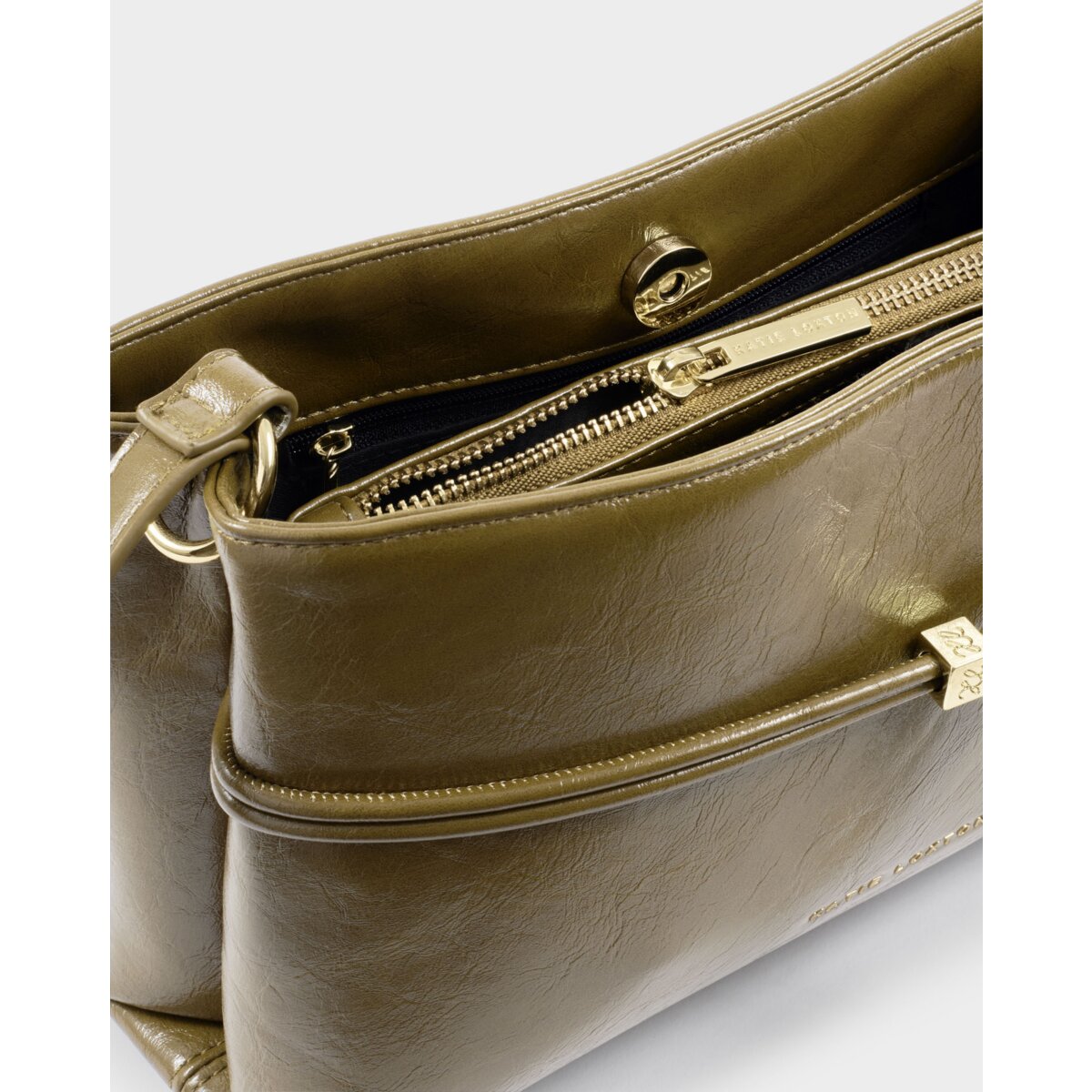 Katie Loxton | Lori Crossbody bag - Deep Olive patent