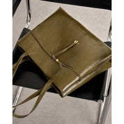 Katie Loxton | Lori Suedette Tote Bag - Deep Olive Patent