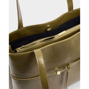Katie Loxton | Lori Suedette Tote Bag - Deep Olive Patent
