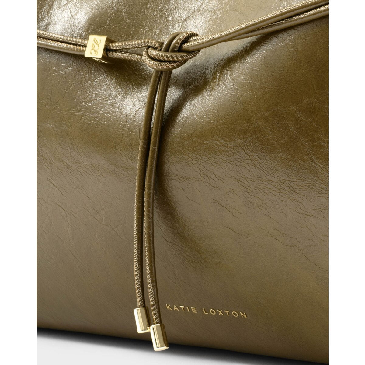 Katie Loxton | Lori Suedette Tote Bag - Deep Olive Patent