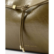 Katie Loxton | Lori Suedette Tote Bag - Deep Olive Patent