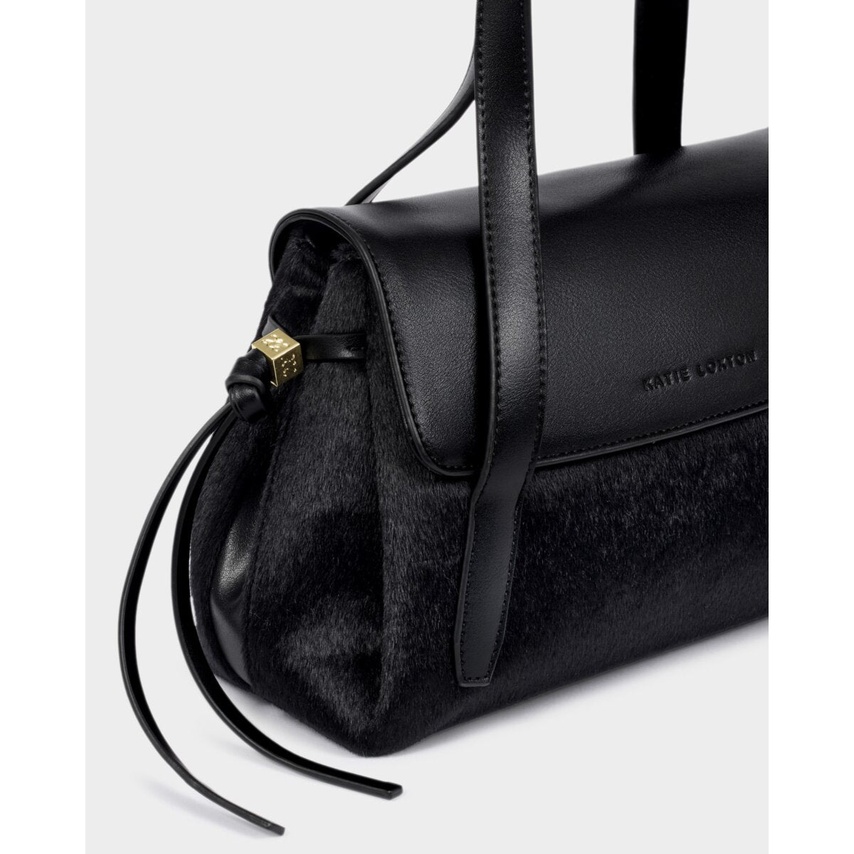 Katie Loxton | Alyssa Top Handle Bag - Black Faux Pony