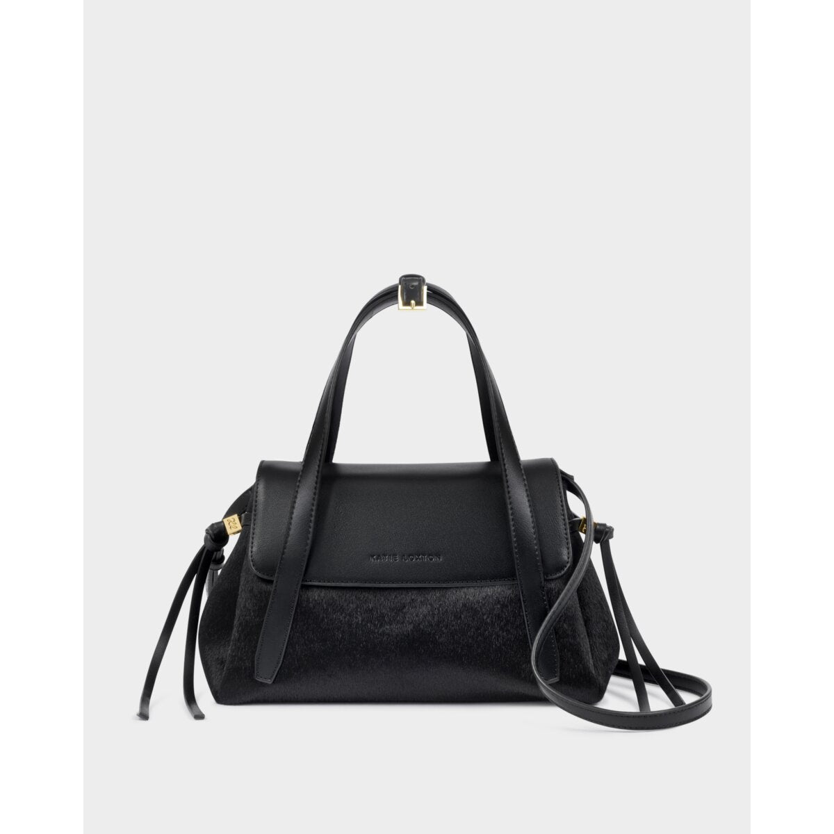 Katie Loxton | Alyssa Top Handle Bag - Black Faux Pony